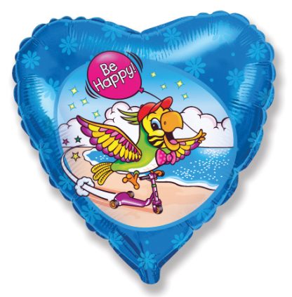 Heart Be Happy Parrot Balloon - 18″ Foil