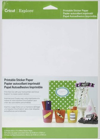 Cricut Printable Sticker Paper – (216mm x 280mm) (12 sheets