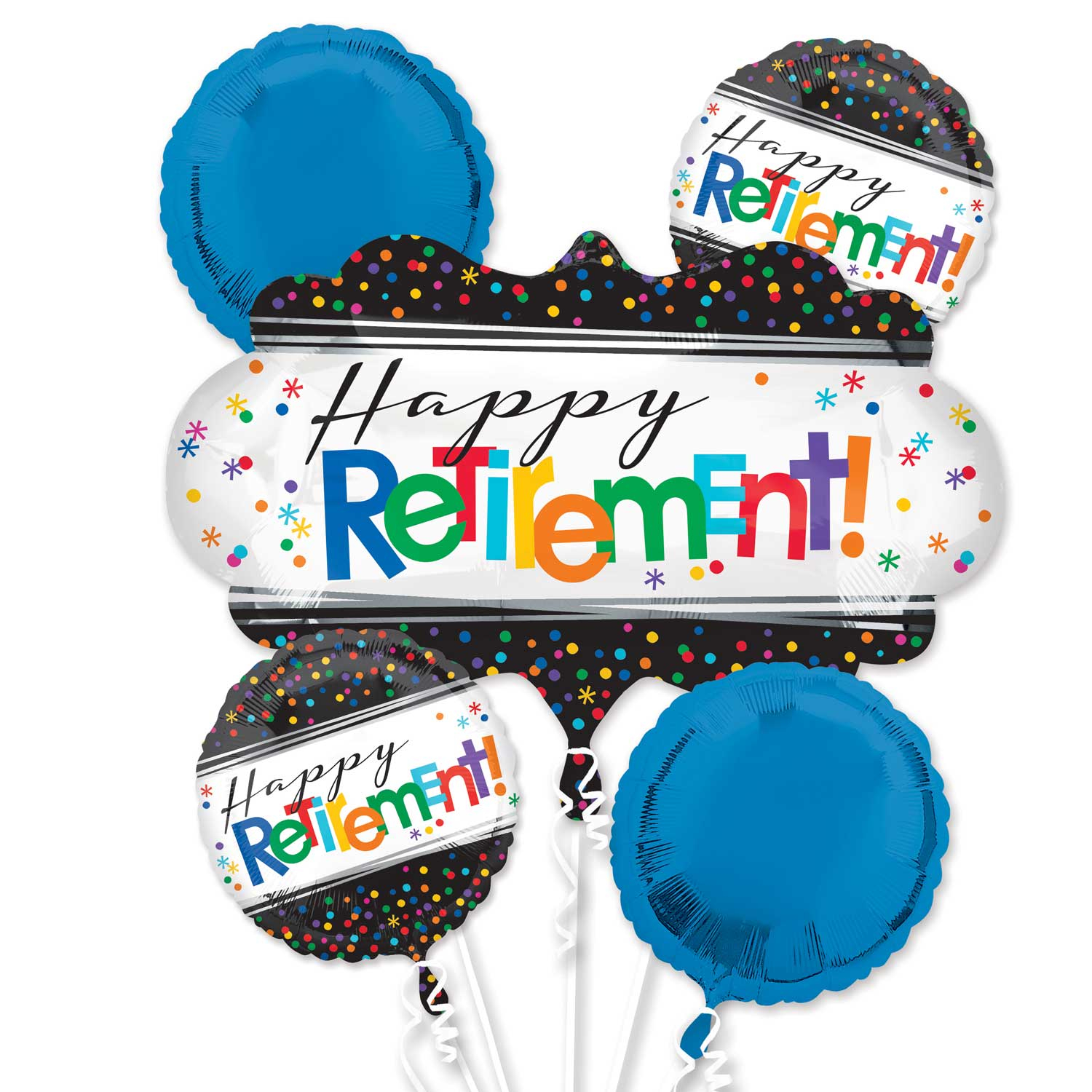 Happy Retirement Foil Bouquet Balloons – Foil – Tons Of Fun Balloons