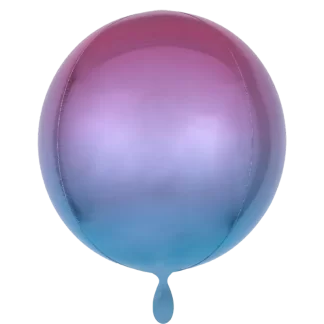 Ombre Pink & Blue Orbz packaged -Foil 15"/38cm w x 16"/40cm h