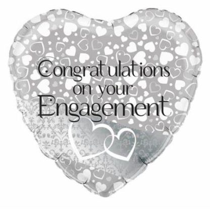 Congratulations On Your Engagement Entwined Hearts Balloon - 18" Foil