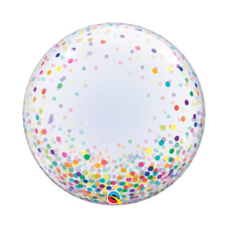 Colourful Confetti Dots Deco Bubble Balloon - 24″ Bubble