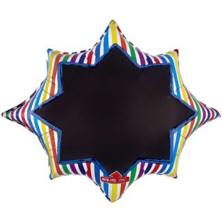 Multi Stripe Blackboard Marquee Write-On Balloon - (35"x 29") Foil