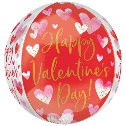 Happy Valentines Watercolour Orbz Balloon