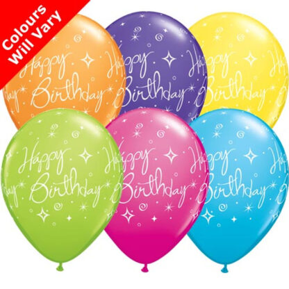 Happy Birthday Elegant Sparkles & Swirls Assorted Balloons - 11" Latex (6ct)