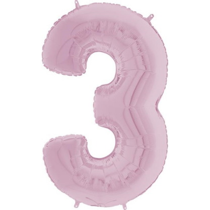 Pastel Pink Number 3 Balloon - 26" Foil