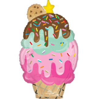 Here's the Scoop Cone Supershape Balloon - 30" Foil