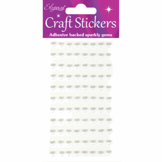 White No.01 Pearl Hearts - Craft Stickers (6mm x 88)