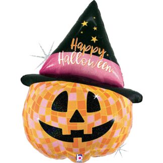 Disco Halloween Jack O Lantern SuperShape Balloon - 33" Foil