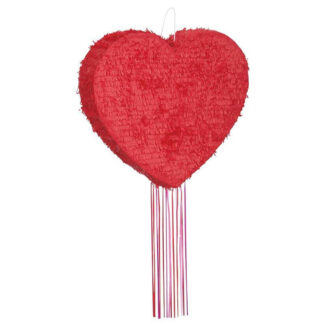 Red Heart Shaped Drum Pinata - (50cm x 45cm)