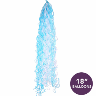 Baby Blue/ White Balloon Tassels - For 18" Balloons