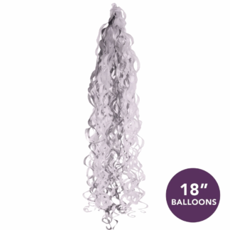 Metallic Silver/ White Balloon Tassels - For 18" Balloons