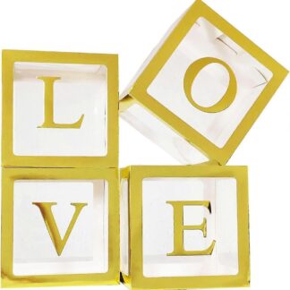 Gold Love Letter Cubes - (30x30x30cm)
