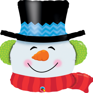 Smilin' Snowman Christmas Shape Balloon - 36" Foil
