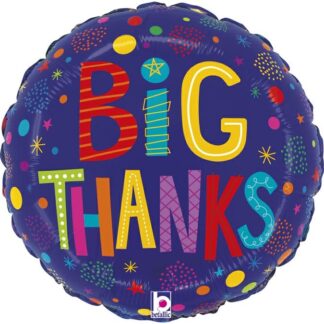 Mini Big Thanks Blue Shape Air-Filled Balloon (3) – 9" Foil