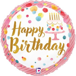 Mini Satin Pink Birthday Party Shape Air-Filled Balloon (127) – 9" Foil