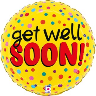 Mini Get Well Bright Dots Air-Filled Balloon (5) – 9" Foil