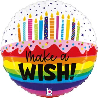 Mini Rainbow Birthday Wishes Shape Air-Filled Balloon (61) – 9" Foil
