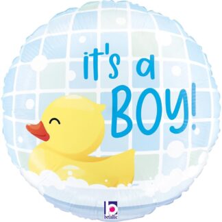 Mini It's a Boy Rubber Ducky Air-Filled Balloon (31) – 9" Foil