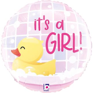 Mini It's a Girl Rubber Ducky Air-Filled Balloon (31) – 9" Foil