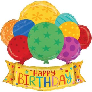 Birthday Balloons Banner Shape Balloon - 37" Foil