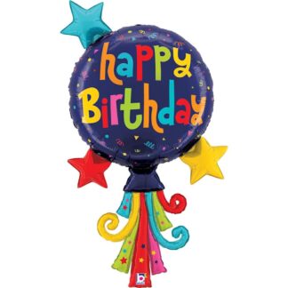 Birthday Balloon Streamer Shape Balloon - 40" Foil