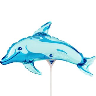 Mini Blue Dolphin Shape Air-Filled Balloon (10) – 14" Foil