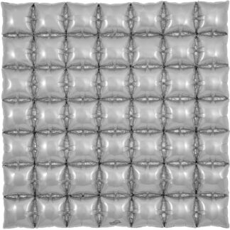 Silver Waffle Wall 7x7 Air-Filled Balloon- 36" Foil