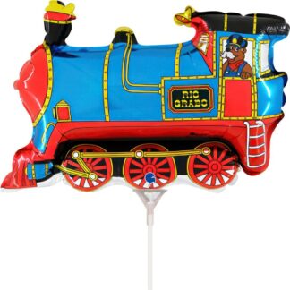 Mini Blue Train Shape Air-Filled Balloon (91) – 14" Foil