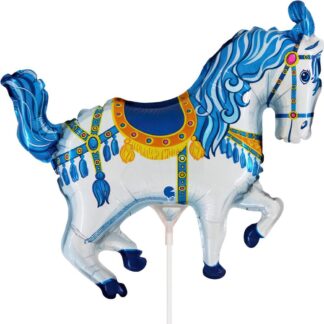 Mini Blue Circus Horse Air-Filled Balloon (32) – 14" Foil
