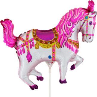 Mini Fuchsia Circus Horse Air-Filled Balloon (32) – 14" Foil