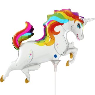 Mini Rainbow Unicorn Shape Air-Filled Balloon (42) – 14" Foil