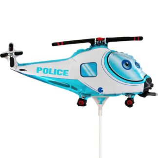 Mini Police Helicopter Shape Air-Filled Balloon (9) – 14" Foil