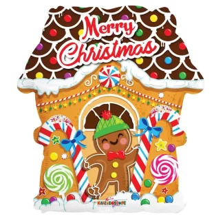 Christmas Gingerbread House Balloon - 18" Foil