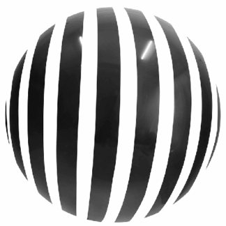 Black & White Stripe Bubble Balloon - 18″