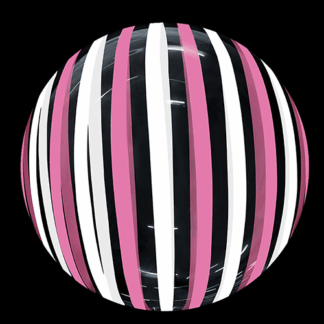 Pink & White Stripe Bubble Balloon - 18″