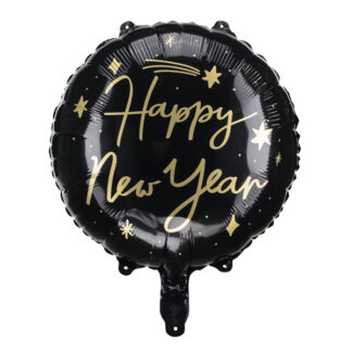 Happy New Year Black Balloon - 18" Foil