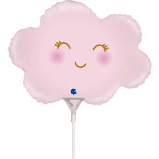 Mini Satin Pastel Pink Cloud Shape Air-Filled Balloon (124) – 14" Foil