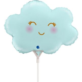 Mini Satin Pastel Blue Cloud Shape Air-Filled Balloon (124) – 14" Foil