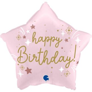 Pink Star Birthday Balloon - 18" Foil