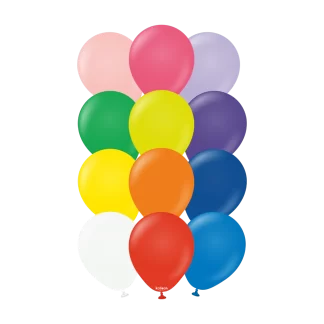 Kalisan Standard Assorted Balloons - 12" Latex (100ct)