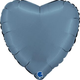 Satin Blue Jeans Heart Balloon - 18" Foil