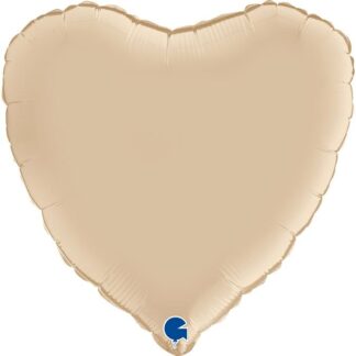 Satin Cream Heart Balloon - 18" Foil (111)