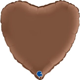 Satin Chocolate Heart Balloon - 18" Foil
