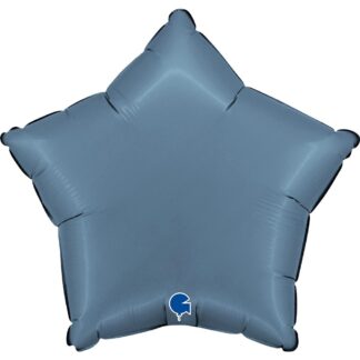 Satin Blue Jeans Star Balloon - 18" Foil