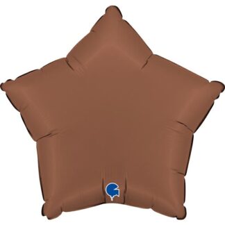 Satin Chocolate Star Balloon - 18" Foil