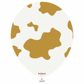 Kalisan Cow Print White & Gold Balloons - 12" Latex (25ct)