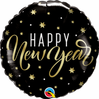 Happy New Year Gold Stars Balloon - 18" Foil