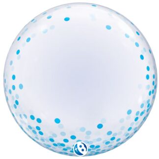 Blue Confetti Dots Deco Bubble Balloon - 24″
