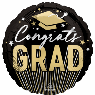 Congrats Grad Stripes Balloon - 18" Foil